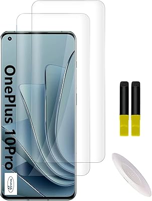 Protecteur d'écran compatible avec oneplus 10 pro, [lampe uv] verre trempé transparent à