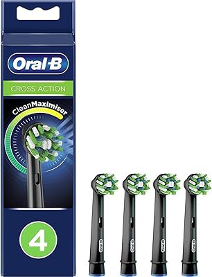 Têtes de brosse à dents électrique de rechange oral b cross action, noires