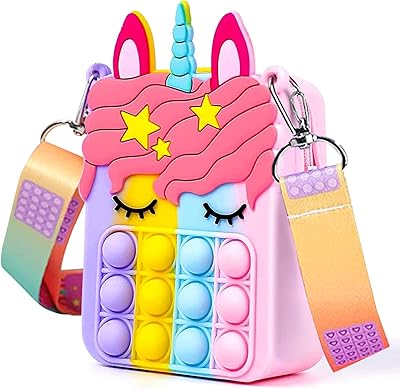 Castowave sac à bandoulière coloré licorne fidget, sac à main pop 'n it