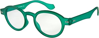 Lunettes de lecture rondes vertes original eye need you, puissance 1,5, gris chiné