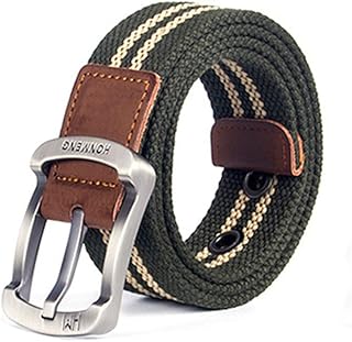 Ceinture en toile ceinture décontractée pour hommes boucle en métal de sécurité extensible