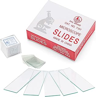 Primify 50 lames de microscope en verre à bord vierge pré-nettoyées et 100