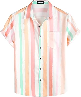 Chemises boutonnées à manches courtes pour hommes, motif flamant hawaïen, chemise décontractée