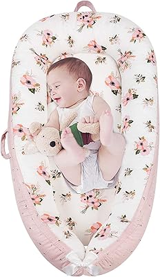 Chaise de couchage pour bébé venus + oreiller de couchage en fibre doux, respirant et portable avec oreiller de lit pour bébé, cadeau de fête prénatale (rose). Le e-commerce qui respecte votre pouvoir d'achat : Diaytar