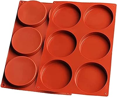 Moule à gâteau rond en silicone à 6 grandes cavités, moule à dessous