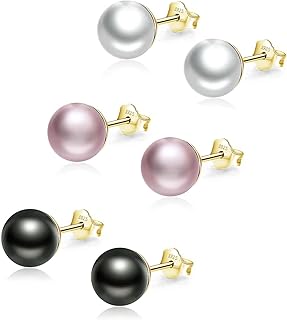 Un ensemble de boucles d'oreilles en perles plaquées argent pour femmes et filles