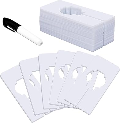 30 pièces de séparateurs de placard rectangulaires en plastique blanc avec marqueur bonus