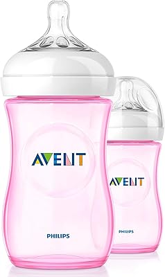 Biberon naturel philips avent, 260 ml, 2 biberons - rose, scf694/27