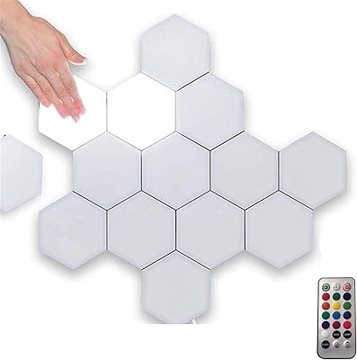 Alovoy applique murale hexagonale colorée avec télécommande lumières tactiles avec alimentation usb veilleuse