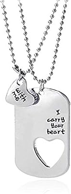 Coffret collier cadeau pour amoureux et couples saint valentin gravé de la phrase