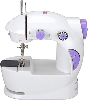 Mini machine à coudre électrique portable multifonctionnelle pour enfants, pédale de talon réglable