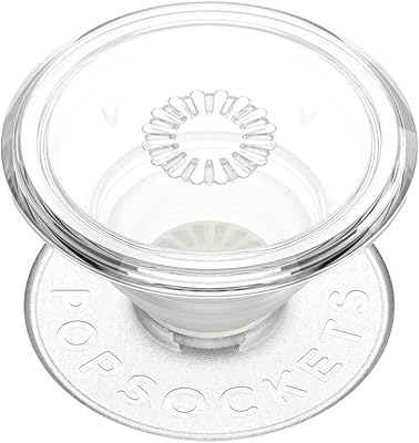 Popsockets : popgrip avec dessus interchangeable pour téléphones et tablettes - transparent