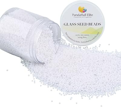 Bh panda hole perles rondes en verre blanc opaque pour la fabrication