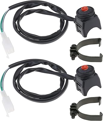 2 pièces interrupteur de klaxon de moto pour guidon de 22mm bouton