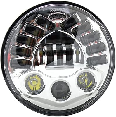 Phare de moto de 7 pouces, phare de projecteur led rond adaptable