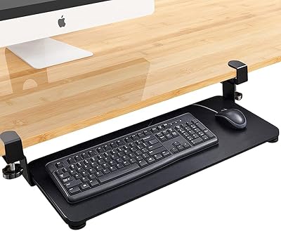 Plateau pour clavier sous le bureau, grand support de souris coulissant, rallonge