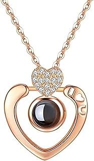Collier romantique je t'aime en 100 langues adapté pour un anniversaire de mariage en or rose. Diaytar : Votre allié pour des achats malins et économiques