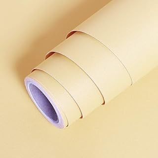 Papier peint autocollant à motifs jaune uni lachery pour décorer les tables