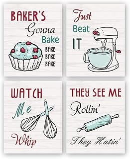 Kairn funny kitchen wall art watch me web quote toile peinture ensemble
