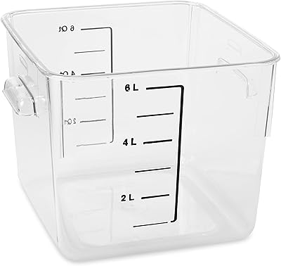 Rubbermaid commercial products récipient de stockage carré en plastique sans couvercle pour préparation