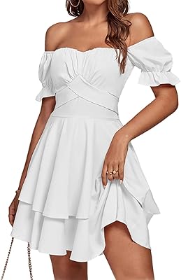 Robe courte à épaules dénudées et nouée au dos pour femme avec couches