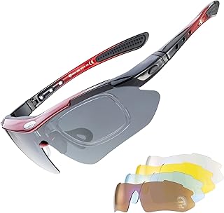 Lunettes de soleil unisexes rock bros avec 4 verres interchangeables pour pêche course