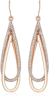 Boucles d'oreilles pendantes en acier, cuivre et or rose pour femme, taille unique