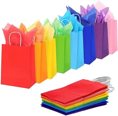 Sacs cadeaux en papier kraft itsy world avec poignées 24 sacs