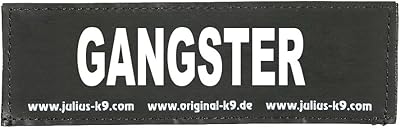 JULIUS-K9 VÉRITABLES PATCHS INTERCHANGEABLES, 162LR-K-35947, TAILLE : PETIT, ÉTIQUETTE NOIRE AVEC TEXTE FLUORESCENT