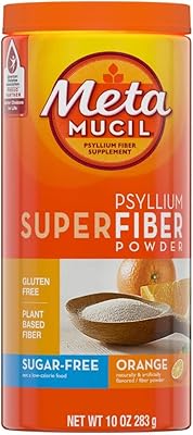 Poudre de super fibres sans sucre metamucil psyllium, orange, 10 oz