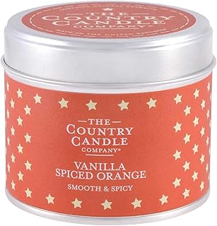 The country candle company bougie en étain orange épicée à la vanille, métal