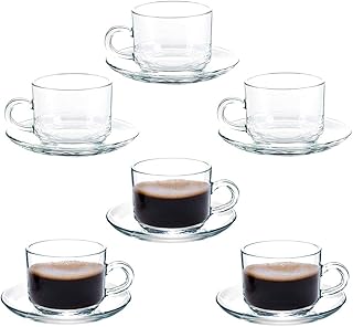 Tasse à café cappuccino en verre transparent léger tasse thé avec soucoupe