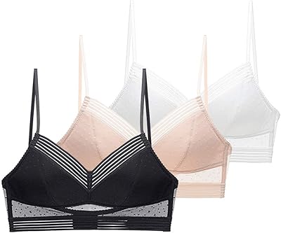 3 pièces lax chic soutien-gorge push-up en dentelle avec dos en u, sous-vêtements