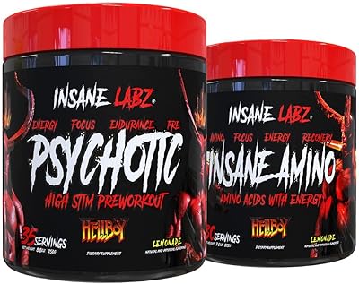 Kit de pré-entraînement hellboy d'ensign labs et bcaa crazy aminos, augmente la masse