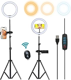 Anneau lumineux de 10" avec trépied réglable de 67", anneau lumineux led pour selfie avec support de téléphone portable pour diffusion en direct/maquillage/youtube/tiktok/photographie/blogging, compatible avec iphone et android. Explorez un monde de bonnes affaires sur Diaytar Sénégal