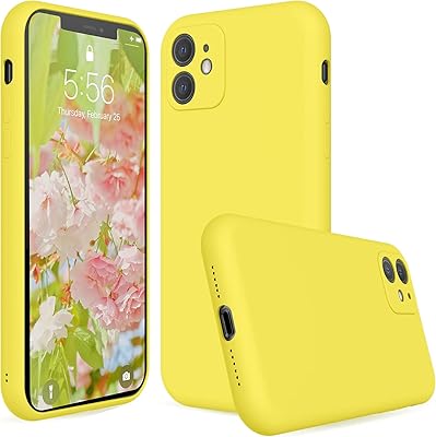 Coque en silicone pour iphone 11 de couleur jaune vif, coque en silicone