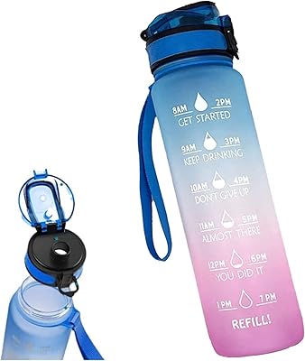 Bouteille d'eau de sport 1l avec marquage du temps gymnastique motivation