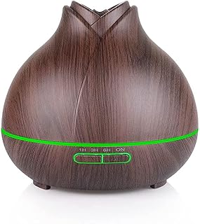 Diffuseur d'huiles essentielles 550 ml avec 4 minuteries design bouton de rose