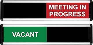 Panneau de porte coulissante vero vacant 'meeting in progress', édition vert/rouge - 214