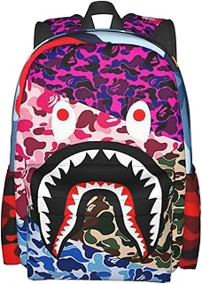 Vkaxopt sac à dos ba-pe shark tooth camouflage sacs à dos voyage sac