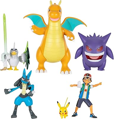 Pokemon battle fig journeys multi pack (5 pièces) 3" lucario surfed et 45"