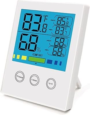 Douki ki thermohygromètre à écran tactile électronique confortable à haute et basse température