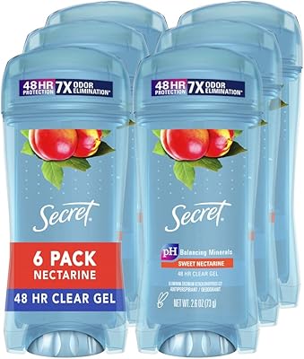 Déodorant antisudorifique secret clear gel pour femmes, parfum nectarine, 2,6 oz