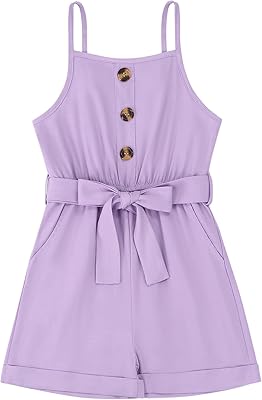 Combinaison boutonnée élégante sans manches pour petite fille avec poches latérales de cocomi