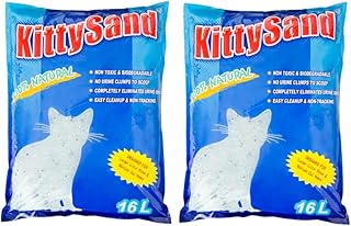 Litre pour chat crystal kitty sand plain 16 litres - paquet de 2