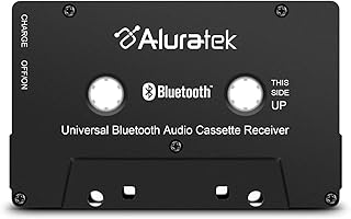 Récepteur de cassette audio bluetooth universel alwaratek, batterie rechargeable intégrée, autonomie de lecture