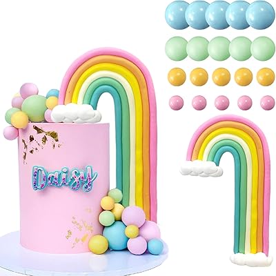 Boules de décoration de gâteaux arc-en-ciel pour décoration de gâteaux pour fêtes prénatales
