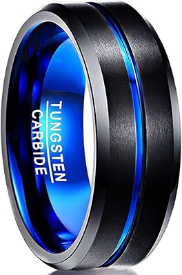 Bague en tungstène pour homme et femme, taille 4/6/8/10 mm noir/bleu/or/or rose/argent, alliances