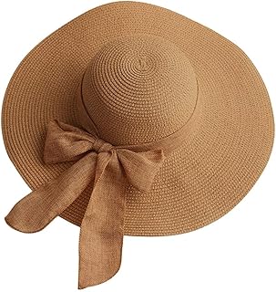 Chapeau de soleil à grand nœud en paille pour femmes, chapeau de plage