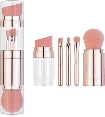Pinceaux de maquillage amater 5 en 1 pinceau de fond de teint rétractable